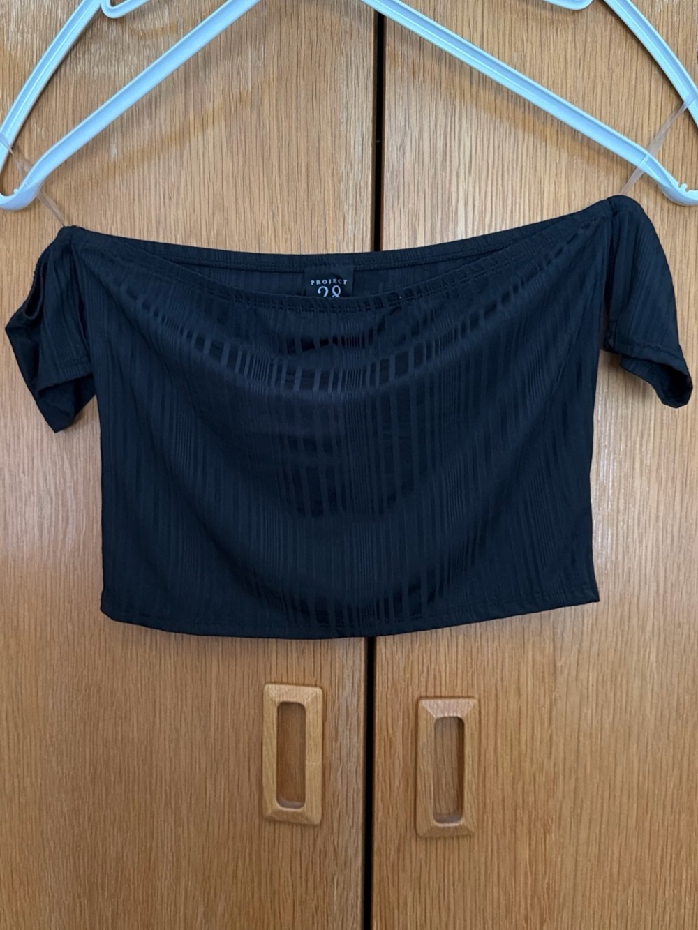 Project 28 NYC Black Ribbed Crop Top